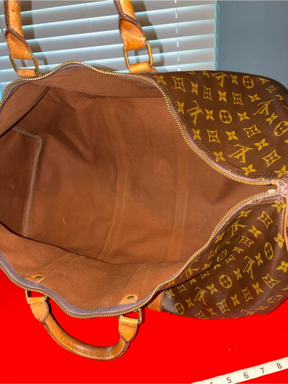 Louis Vuitton Brown Monogram Canvas Duffel Keepall 60 with dusty